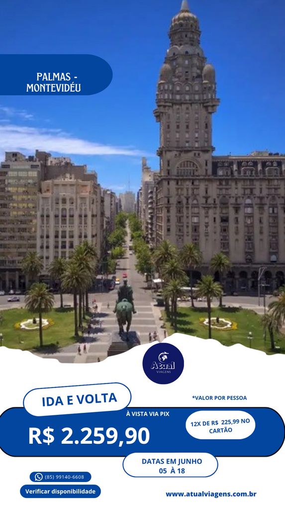 Palmas – Montevidéu (Uruguai)
